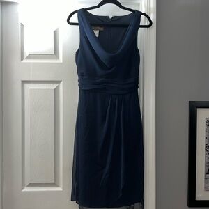 Lela Rose Chiffon Dress LR153 in Navy/Midnight